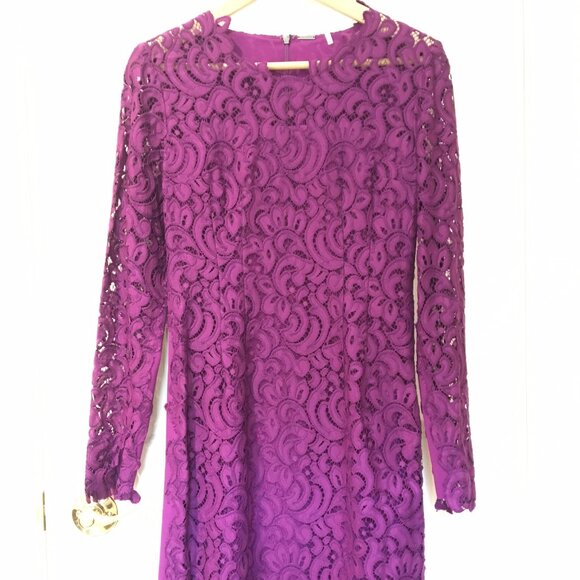 Gorgeous purple lace sheath, sz 6 - Picture 2 of 9